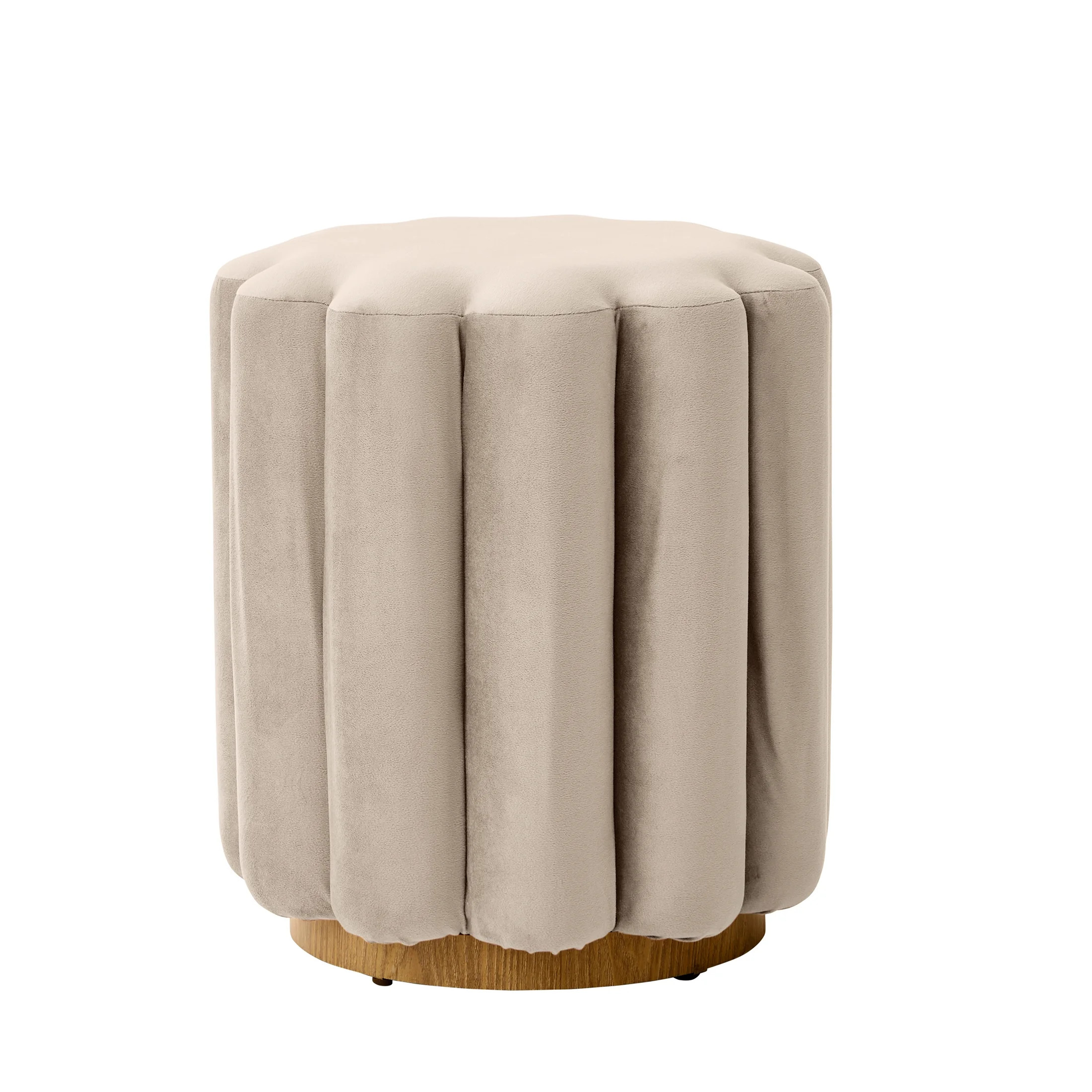 Better Homes & Gardens Lillian Velvet Tufted Ottoman, Beige | Walmart (US)