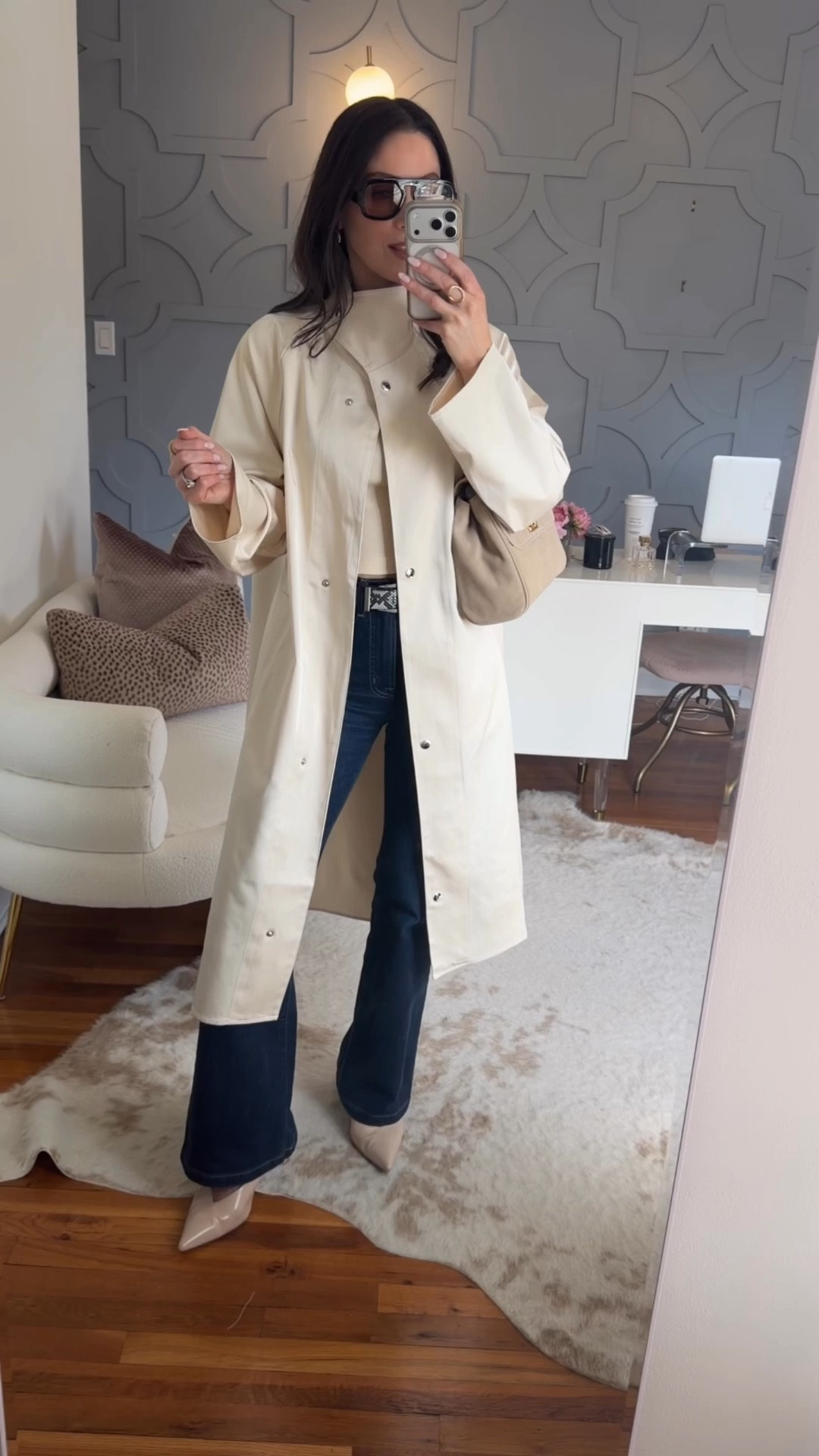 Why this outfit works! Breaking it down. 
Sizing deets:
Coat: size down one 
Jeans: true to size and regular length for me (I’m 5’5 and a half)
Belt: sized down a size to an XS and I’m usually a small!

#LTKSeasonal #LTKootd #LTKOver40