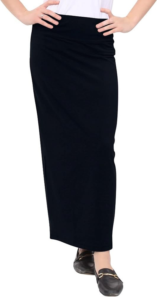 Kosher Casual Long Pencil Skirts for Women \u2013 Cotton Stretch Fabric Fitted Maxi Skirt with Hi... | Amazon (US)