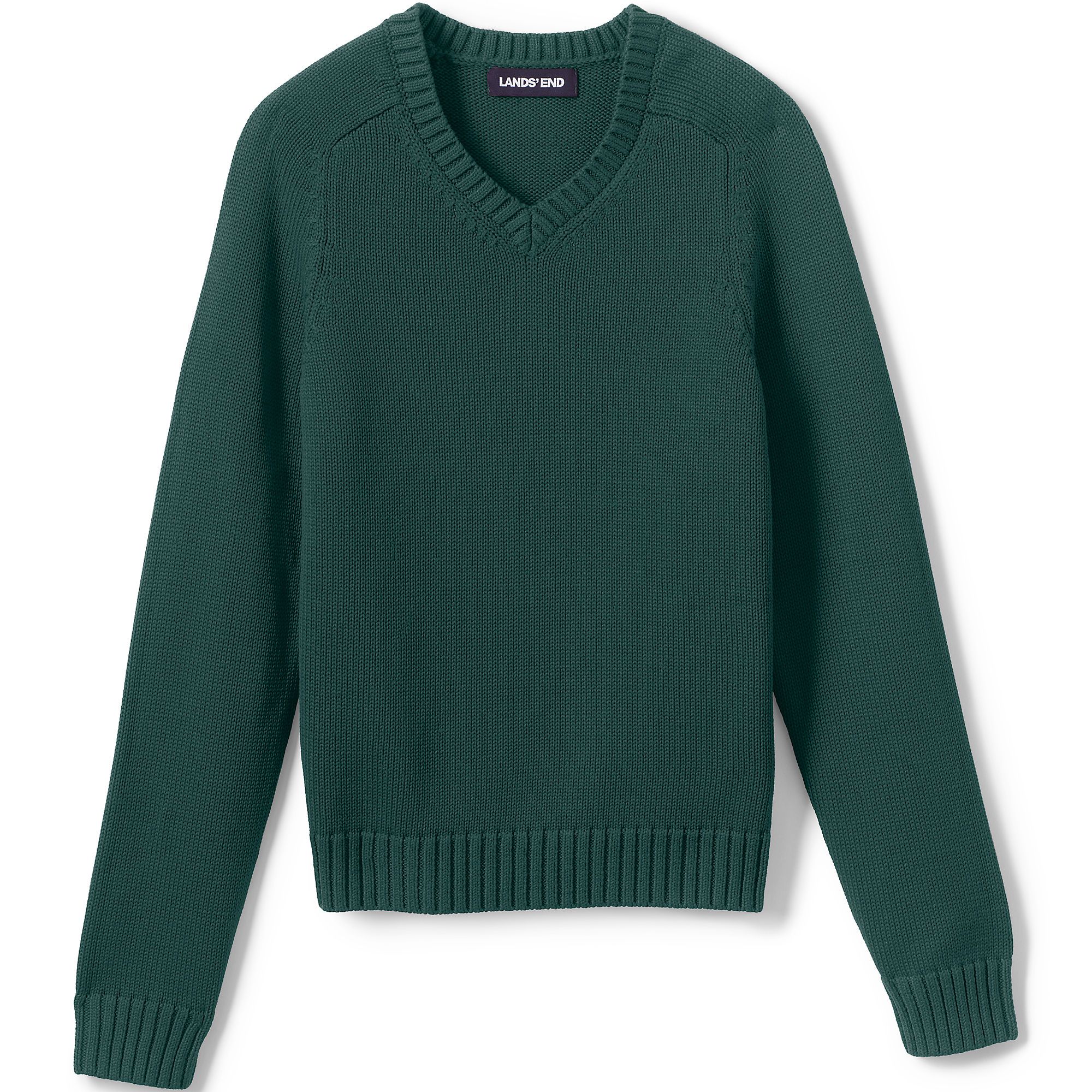 School Uniform Kids Cotton Modal V-neck Sweater | Lands' End (US)
