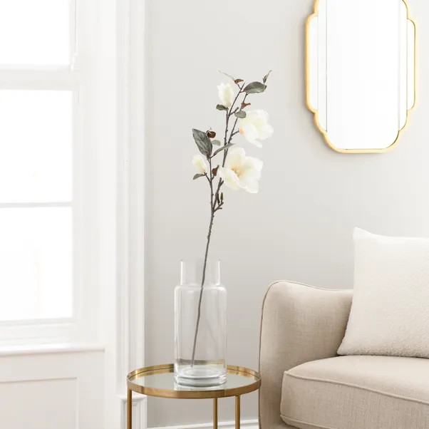 Artificial Cream Magnolia Stem | Dunelm (migrated)