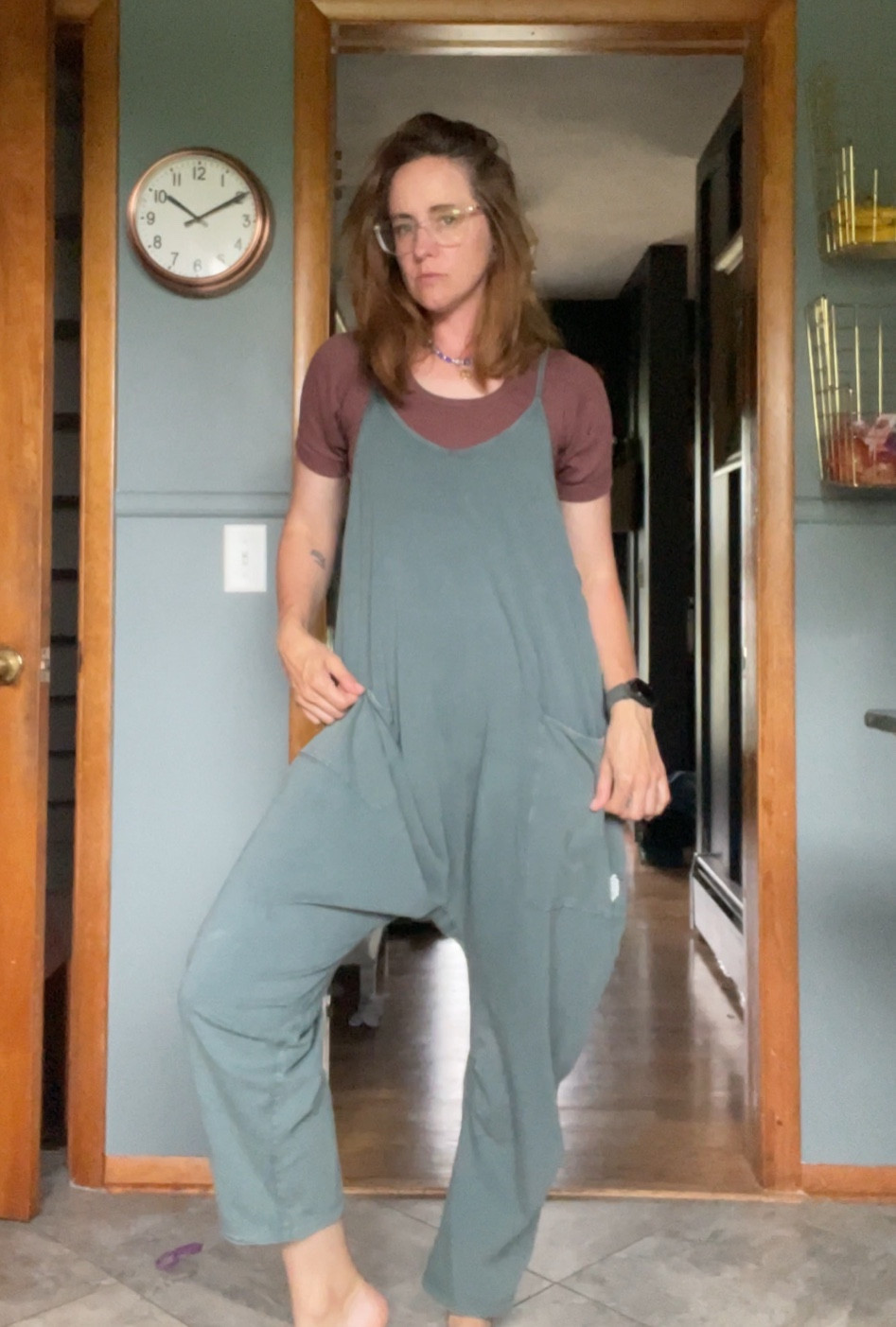 Jumpsuit ❤️ I’m wearing a size medium, which seems TTS (for a relaxed fit).