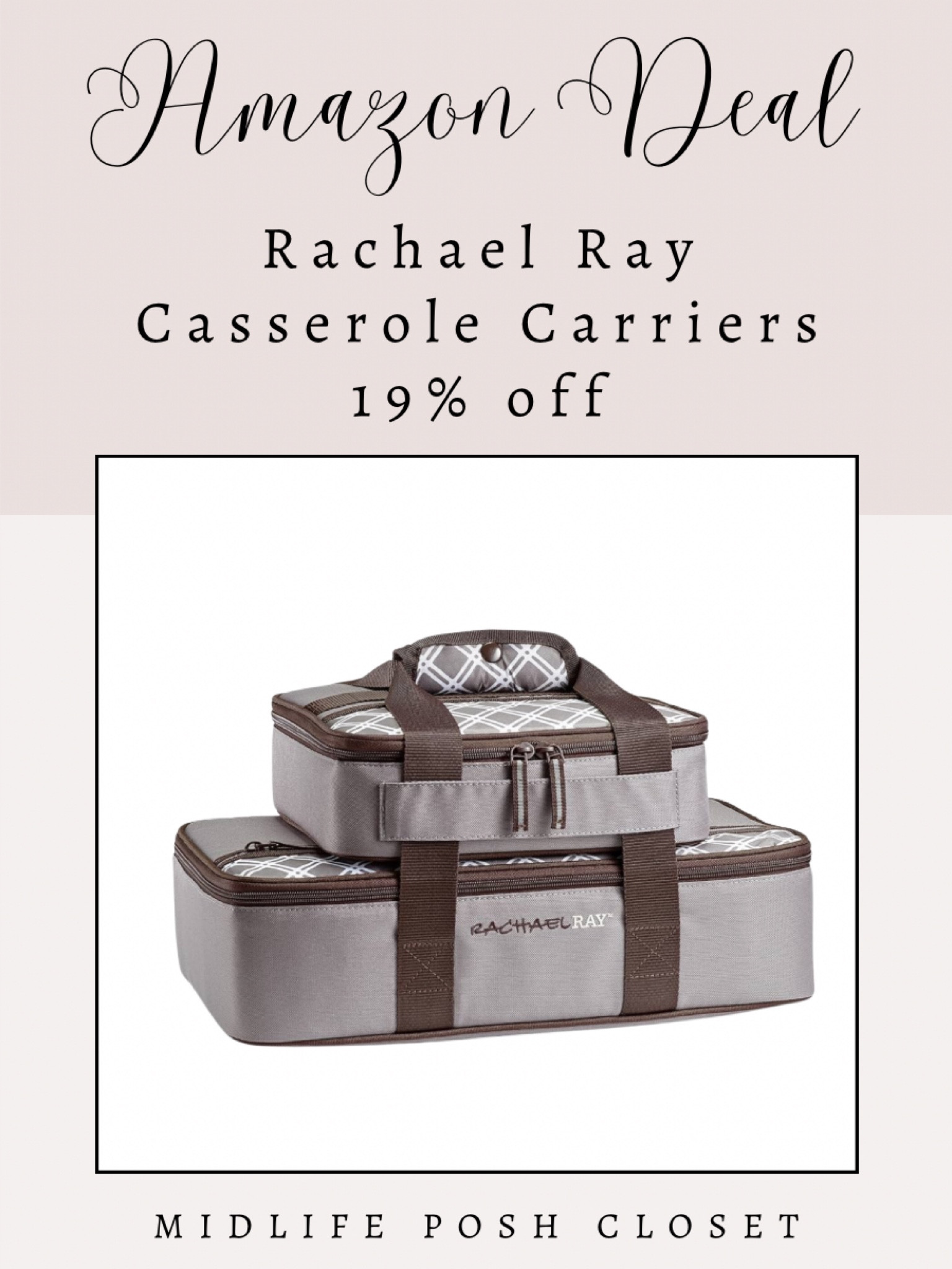 Rachael Ray insulated casserole carriers are 19% off. These are handy and useful with holiday entertaining season coming up! *LIMITED OFFER - Some deals expire quickly & are subject to change.* 

#LTKSaleAlert #LTKxPrimeDay #LTKHome