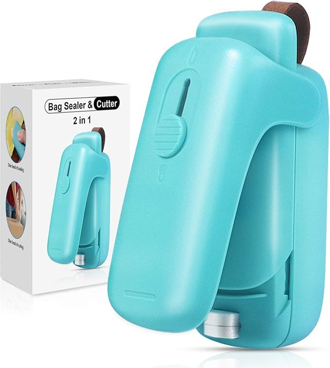 EZCO Bag Sealer Mini, Handheld Bag Heat Vacuum Sealer, 2 in 1 Heat Sealer & Cutter Portable Bag R... | Amazon (US)