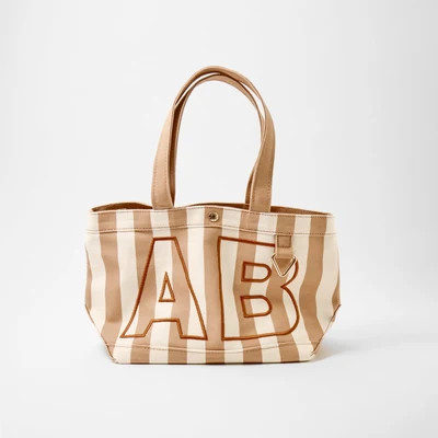 Striped Custom Alpha Tote - Custom Dune - Medium | BaubleBar
