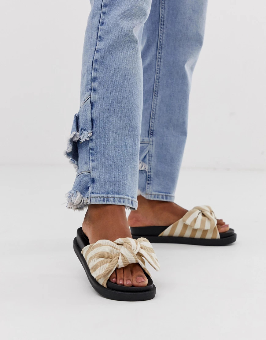 Truffle Collection bow slides-Black | ASOS (Global)