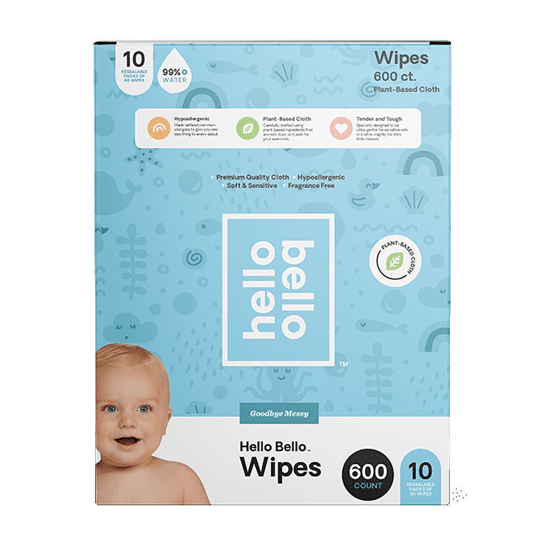 Hello Bello Baby Wipes, Unscented, 600 Count | Walmart (US)