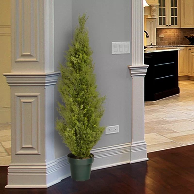 Evgenia 31.5" Artificial Cedar Topiary in Pot | Wayfair Professional
