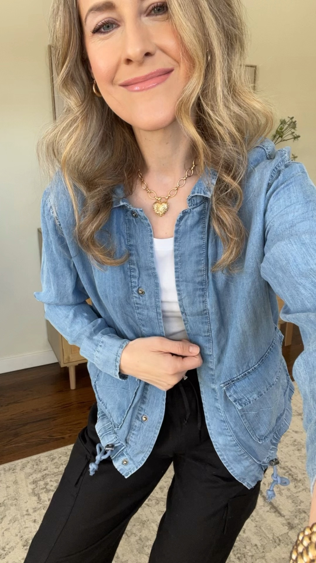 Put together yet still comfy in this Walmart chambray utility jacket, lightweight, relaxed fit, I’m in a small. #walmartfinds 

#LTKFindsUnder100 #LTKFindsUnder50 #LTKOver40