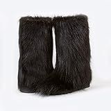 Black Fur Boots For Women, Mukluk Boots, Yeti Boots, Furry Snow Boots, Black Nutria Winter Boots, Lo | Amazon (US)