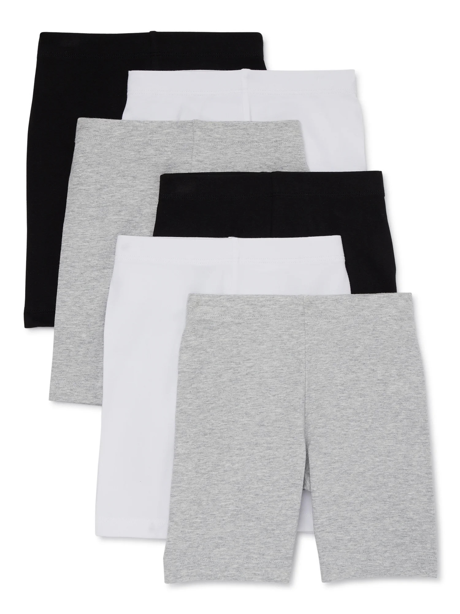 Wonder Nation Girls Bike Shorts, 6-Pack, Sizes 4-18 & Plus - Walmart.com | Walmart (US)