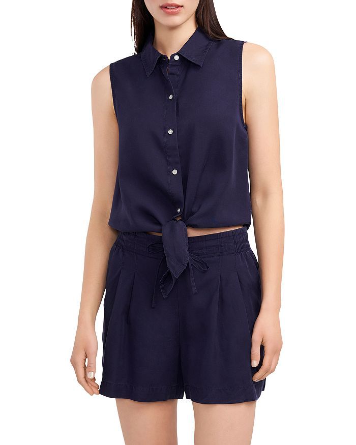 Sleeveless Button Front Tie Waist Top | Bloomingdale's (US)