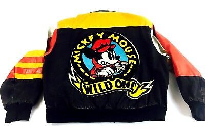Vintage Mickey Mouse Jacket Wild One Disney Leather Motorcycle Jacket Disney  | eBay | eBay US