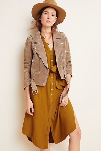 Annika Suede Moto Jacket | Anthropologie (US)