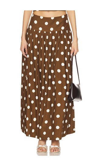 MAJORELLE Dot Maxi Skirt in Brown. - size S | Revolve Clothing (Global)