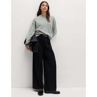 M&S Lambswool Blend Crew Neck Jumper Mid Grey Marl | Marks & Spencer (UK)