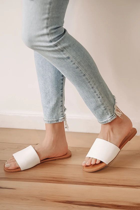 Addison White Slide Sandals | Lulus (US)