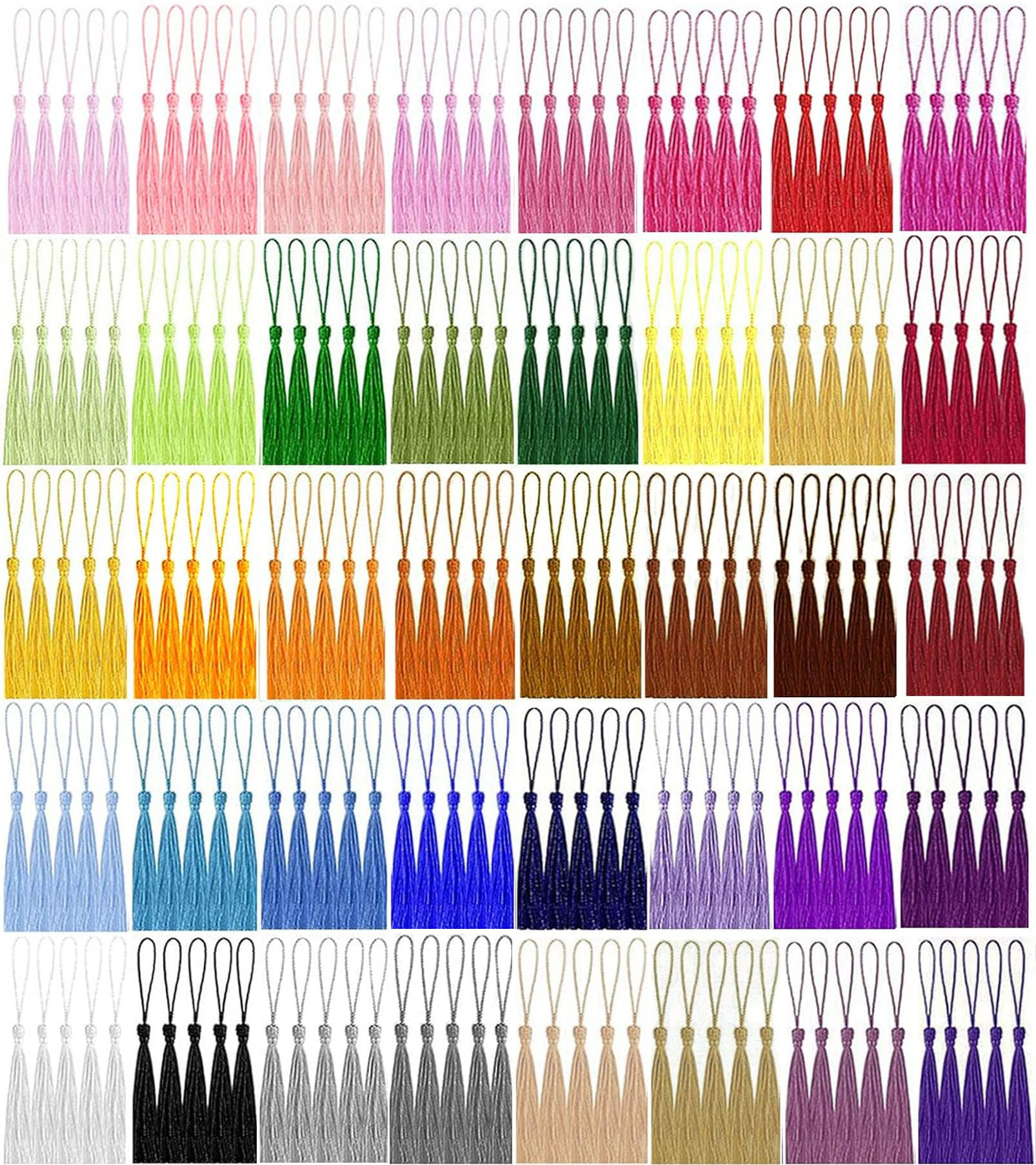 200 Pieces Bookmark Tassels, BetterJonny Handmade Silky Floss Soft Craft Mini Small Tassels with ... | Amazon (US)