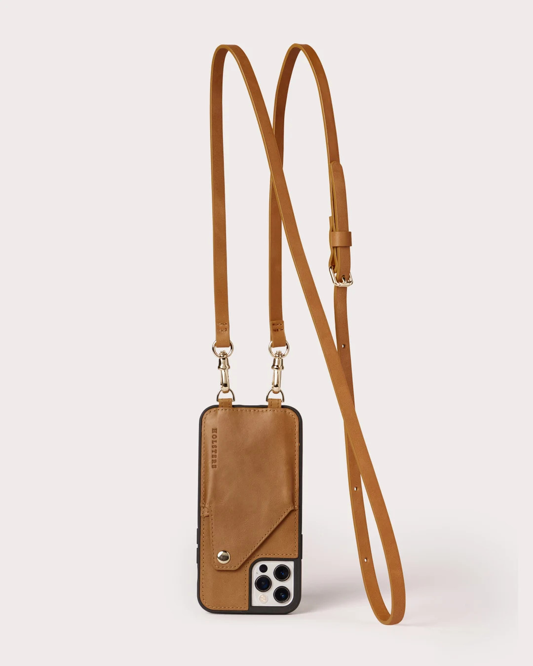 Genuine Leather Smooth Tan Beige iPhone Case Crossbody With Card Wallet Holder and Adjustable Sho... | Etsy (US)