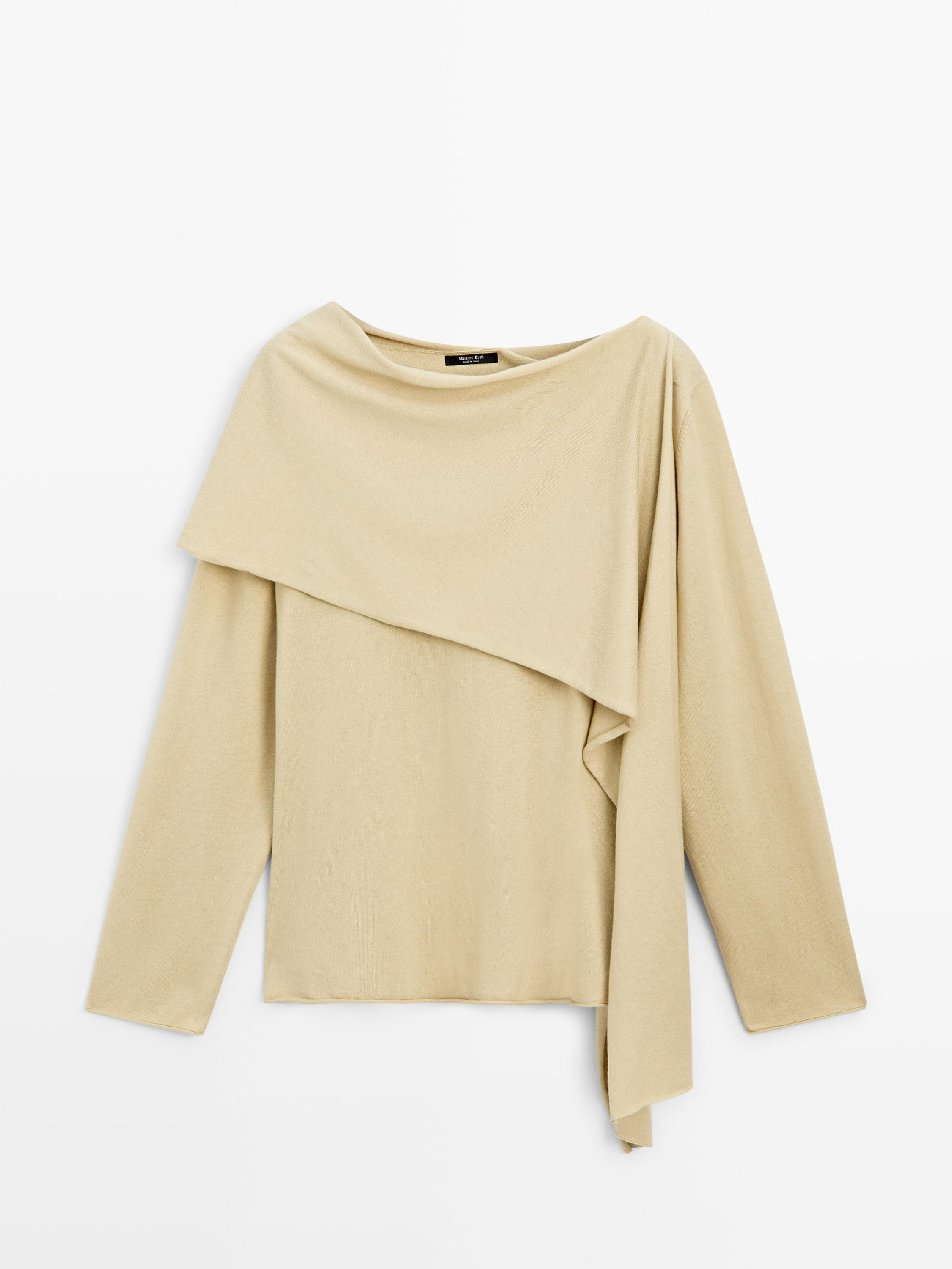 Strickpullover mit Schal-Detail | Massimo Dutti DE