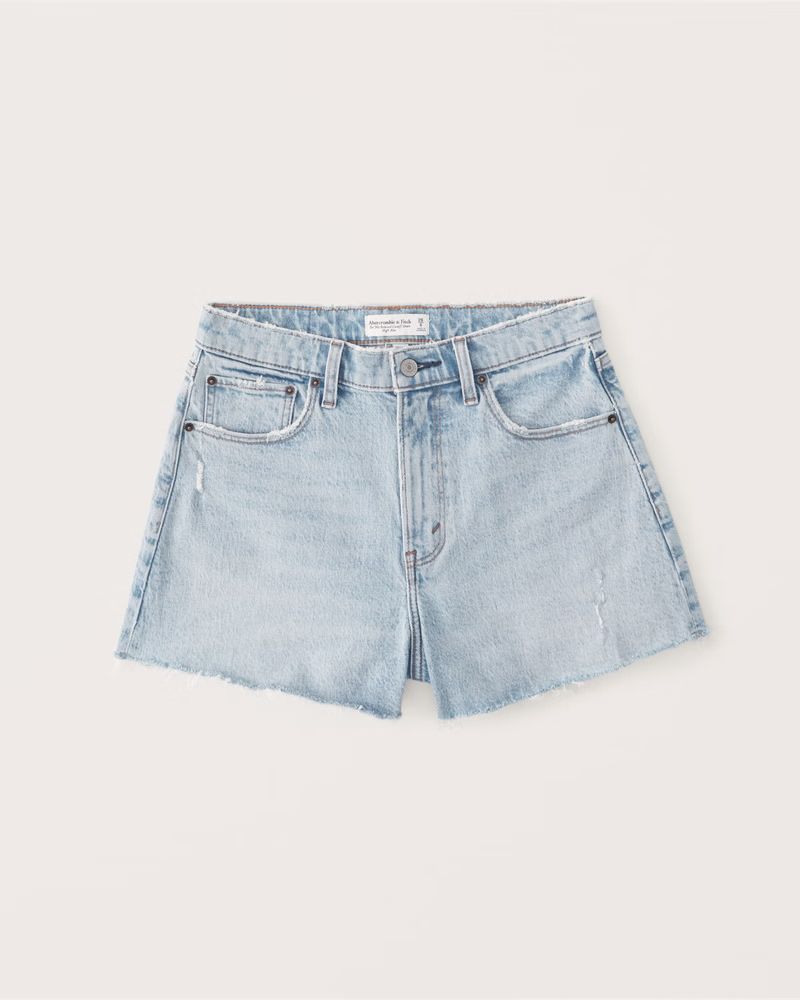 Curve Love 90s High Rise Cutoff Shorts | Abercrombie & Fitch (US)
