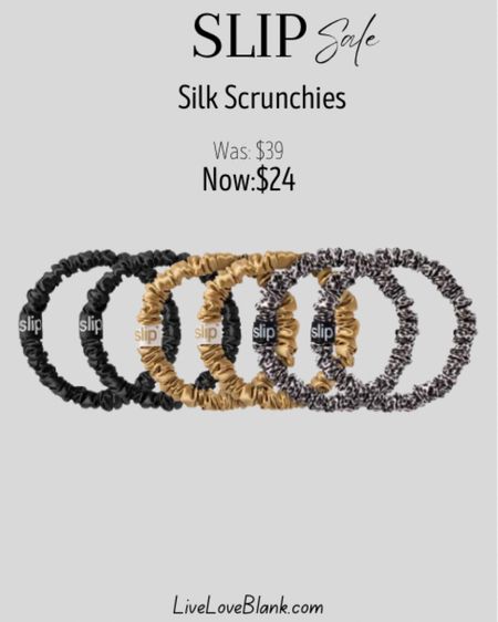 Slip scrunchies on sale for only $24
Silk scrunchies 
Gifts for her 

#LTKSaleAlert #LTKFindsUnder50 #LTKGiftGuide