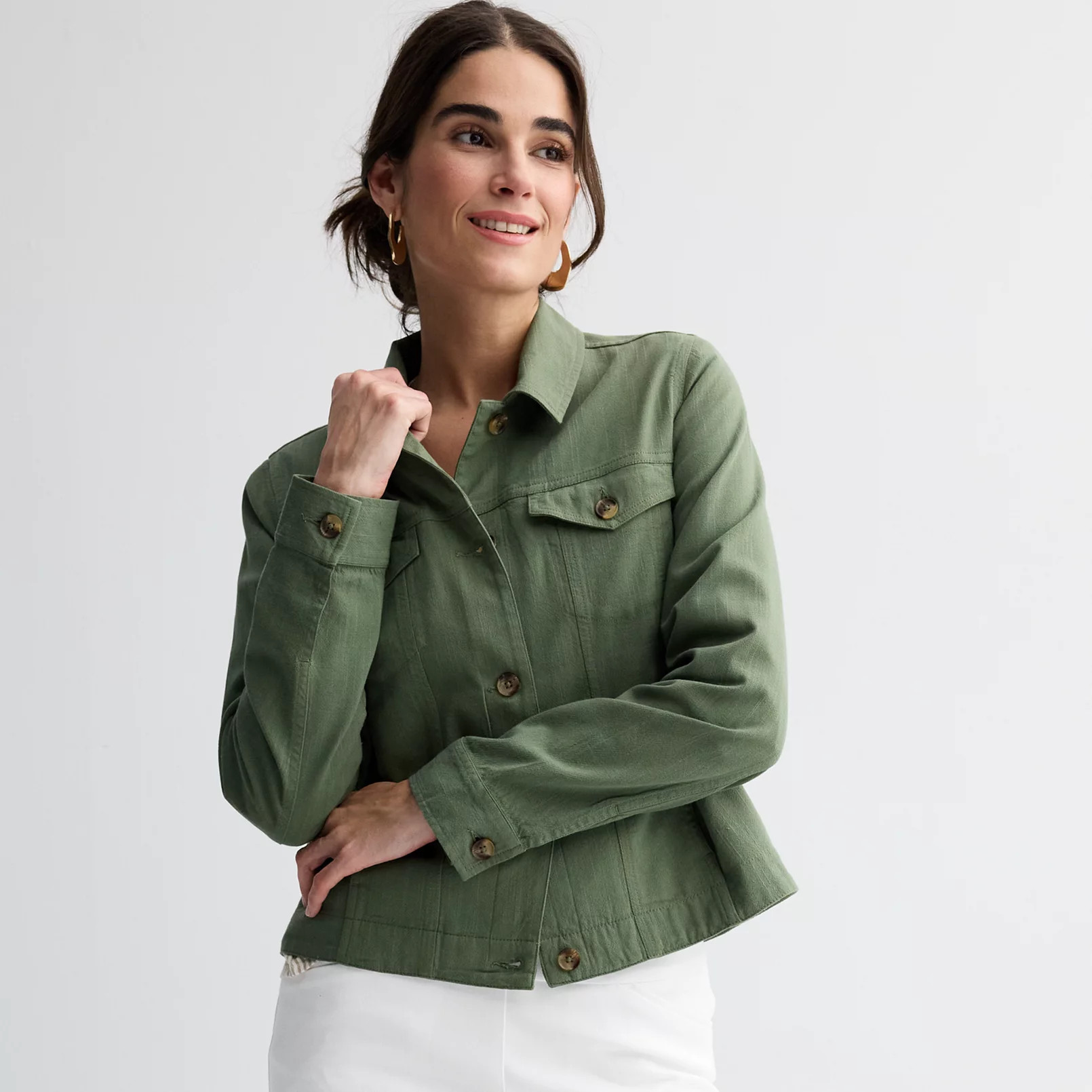 Women's Croft & Barrow® Linen-Like Jacket | Kohl's