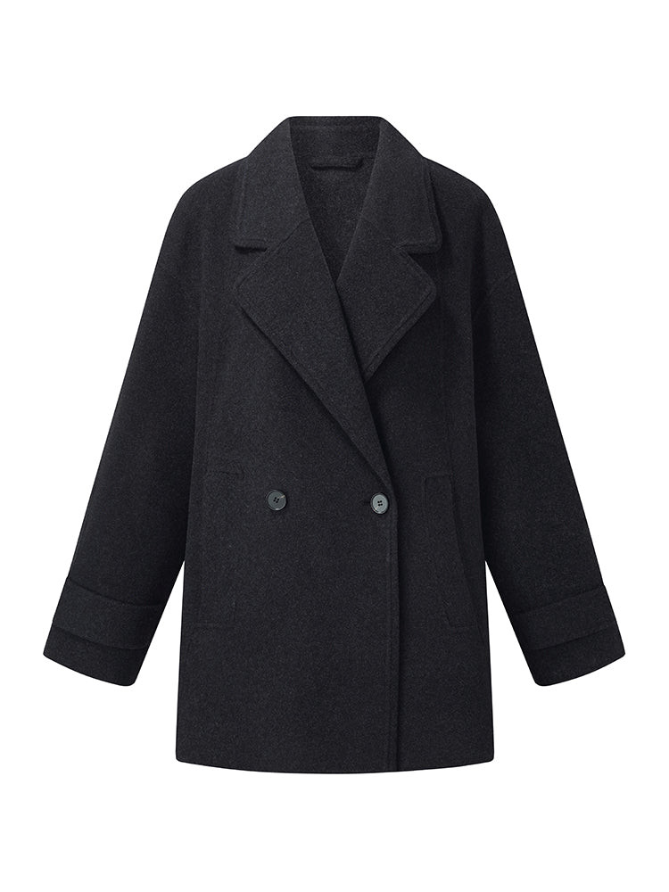 Wool Yak Blend Double-Faced Unisex Coat | GOELIA