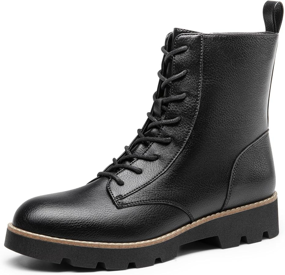 DREAM PAIRS Women's Combat Ankle Boots Lace up Lug Sole Fashion Booties Shoes | Amazon (US)
