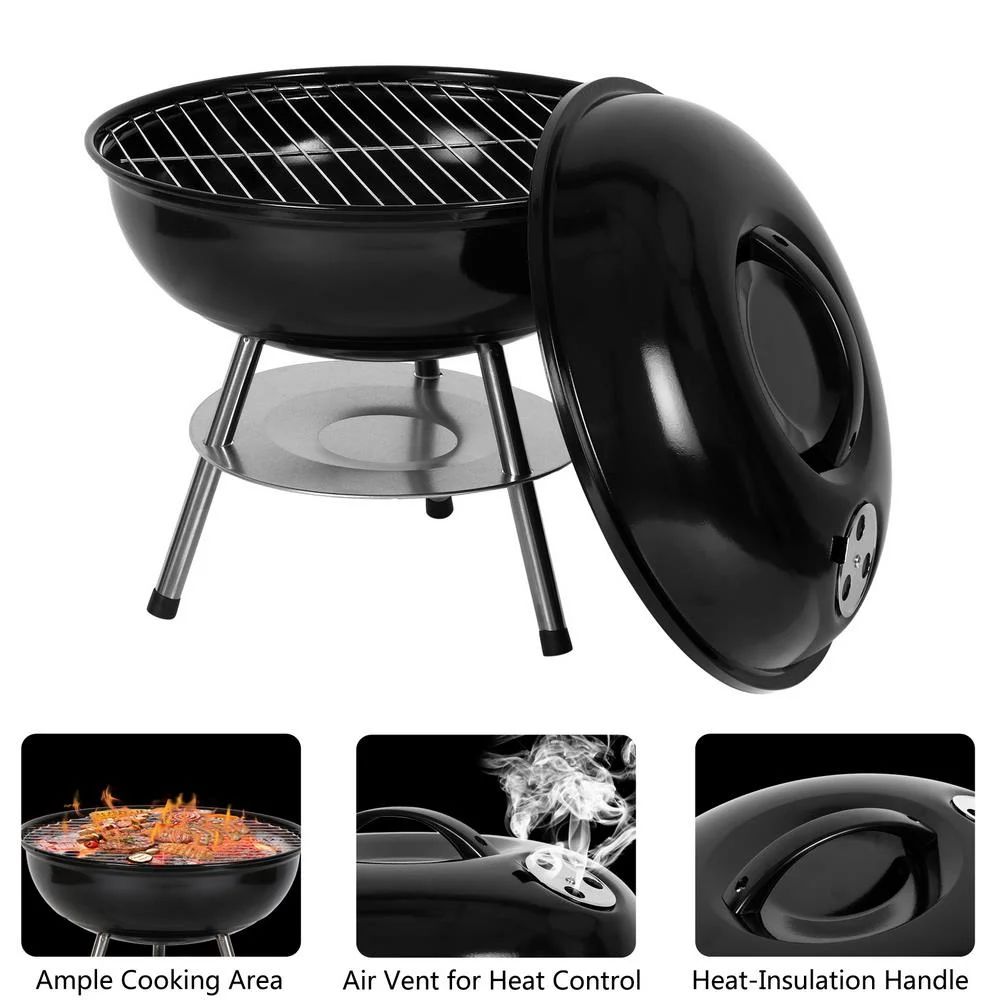 GoDecor 14" Portable Outdoor Charcoal BBQ Grill Camping Grill | Walmart (US)