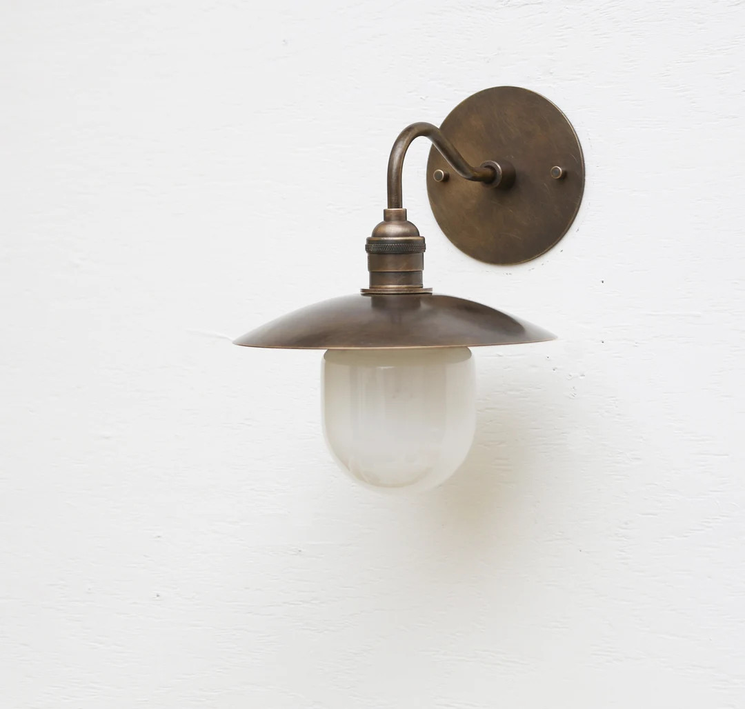 Solid Brass Wall Sconce Light With Brass Shade-minimal Sconce Light No.lm1-w - Etsy | Etsy (US)