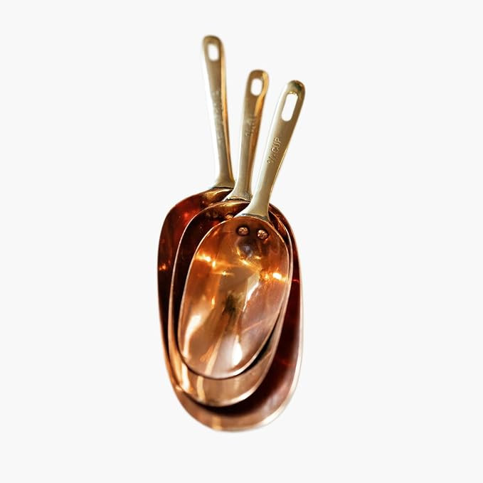 Copper Measuring Scoops | Stainless Steel with Copper Plating | Set of Kitchen Measuring Cups for... | Amazon (US)