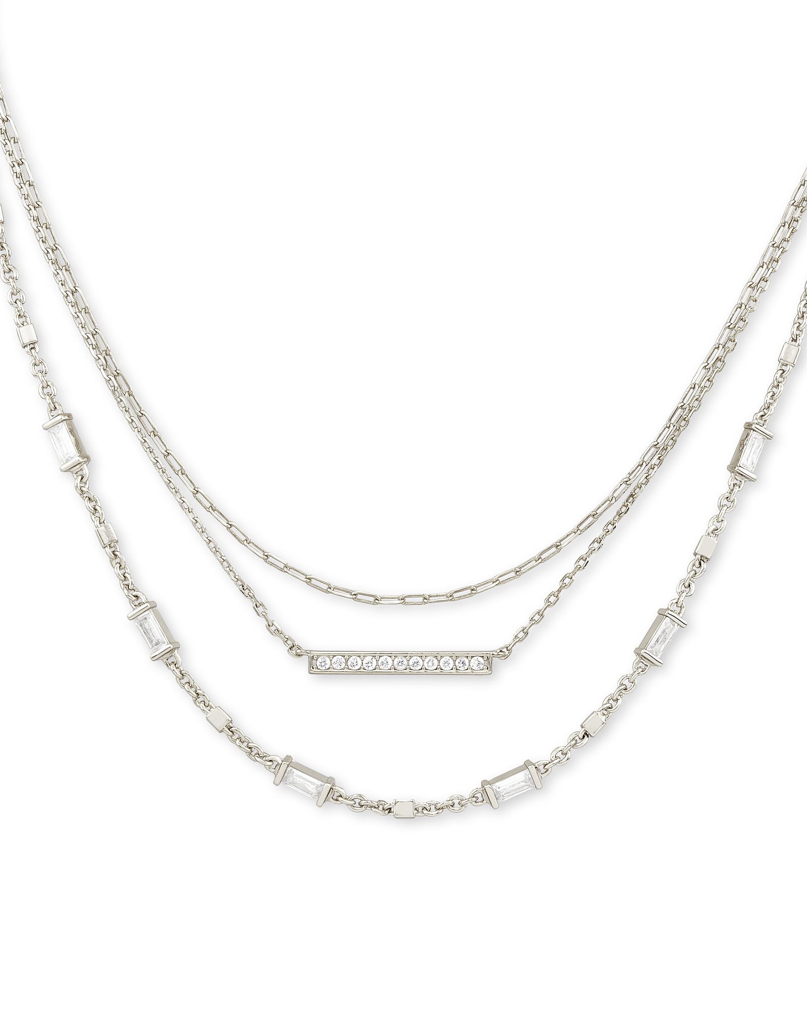 Addison Triple Strand Necklace in Silver | Kendra Scott | Kendra Scott