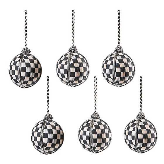 Courtly Check Ball Ornaments - Medium - Set of 6 | MacKenzie-Childs