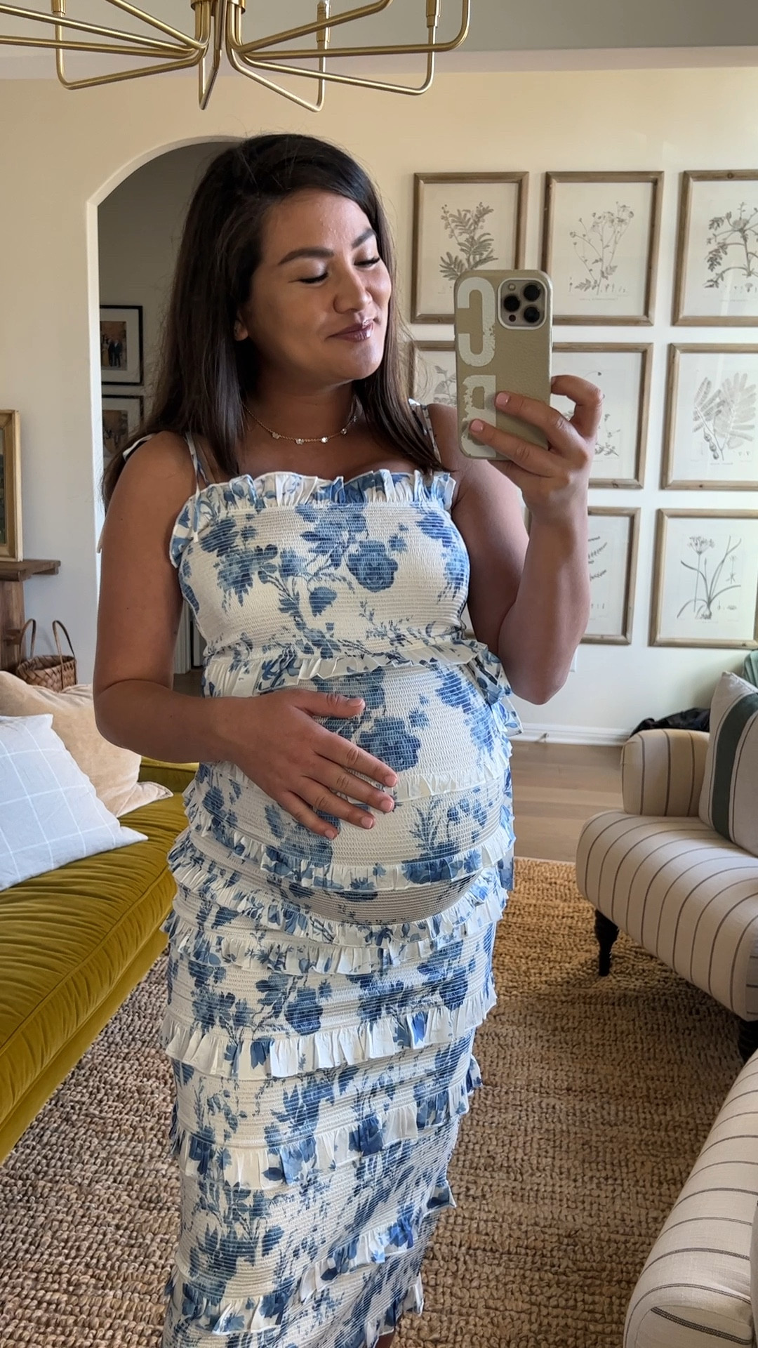 V. CHAPMAN LILY RUCHED & RUFFLED STRETCH MIDI DRESS - from Anthropologie in blue! Love this dress for a baby boy baby shower - it’s adorable on the bump! 

#LTKwedding #LTKbump #LTKbaby