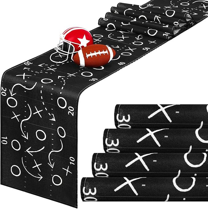 Sliner 2 Pcs Footballs Party Decorations Football Court Table Runner Touchdown Sport Party Kitche... | Amazon (US)