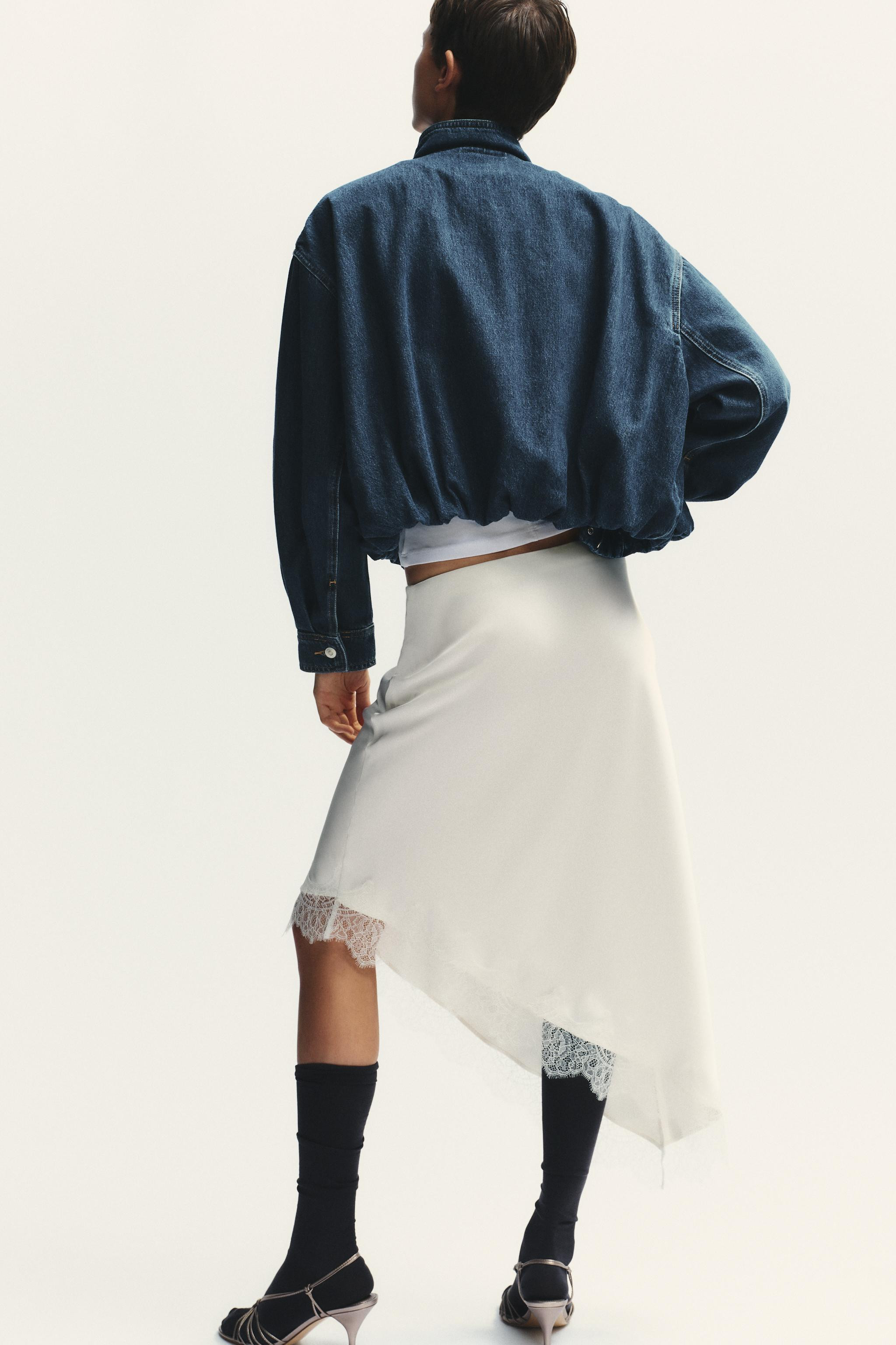 SATIN LACE SKIRT | Zara UK