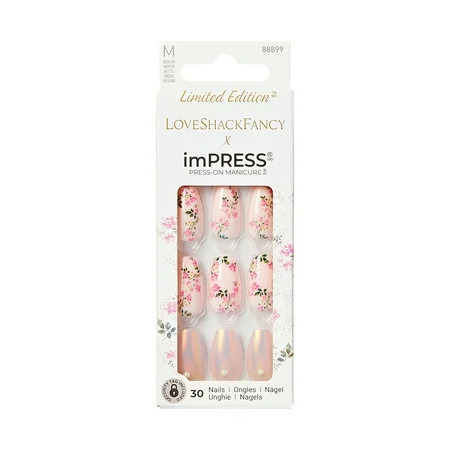 LoveShackFancy x imPRESS Limited Edition Medium Coffin Press-On Nails Pink 30 Pieces | Walmart (US)