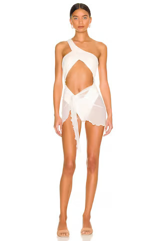 Mini Sarong | Off White Sarong | White Beach Cover Up | White Swim Cover Up White One Piece Swimsuit | Revolve Clothing (Global)
