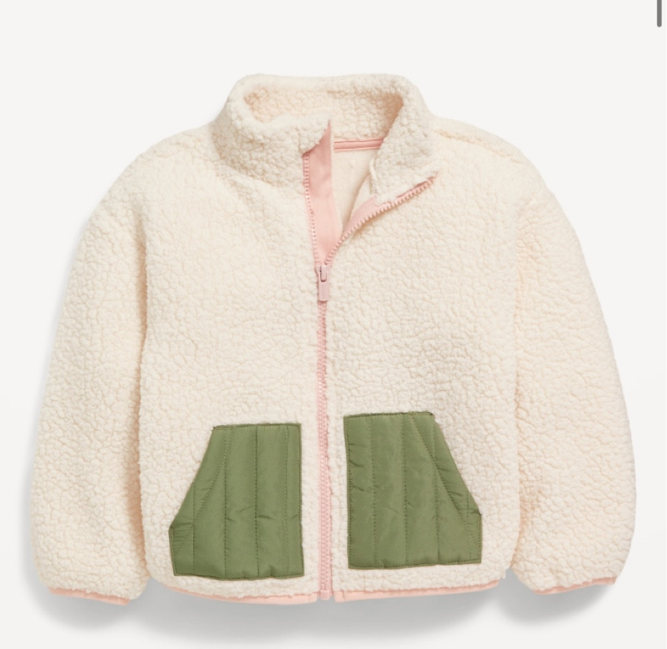 Sherpa jacket toddler girl!! Old navy 50% off sale!! 

#LTKHoliday #LTKsalealert #LTKHolidaySale