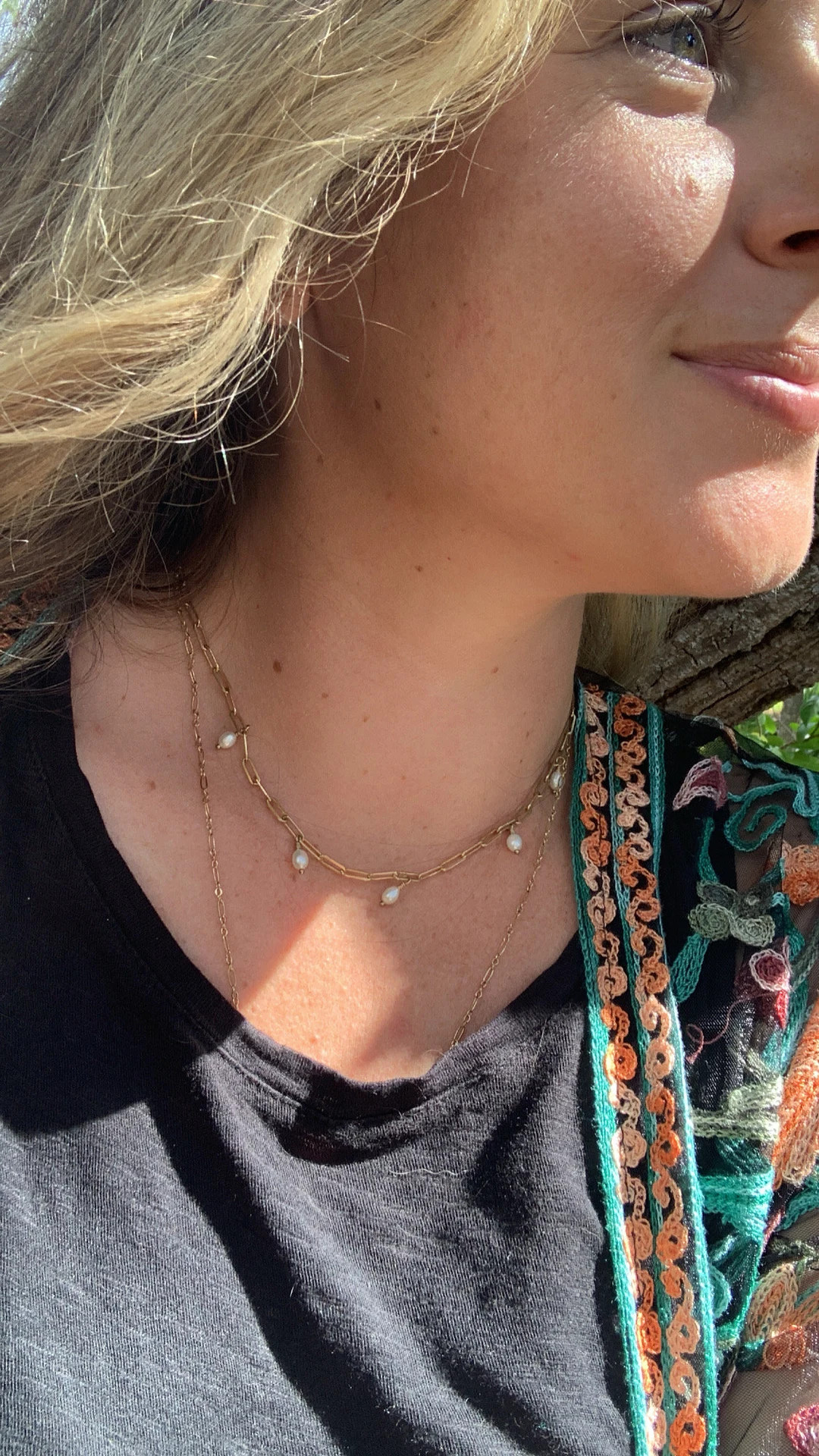 5 Wishes Necklace, 5 Pearl Necklace, White Pearl and Gold Necklace, Paperclip Chain Necklace With... | Etsy (US)