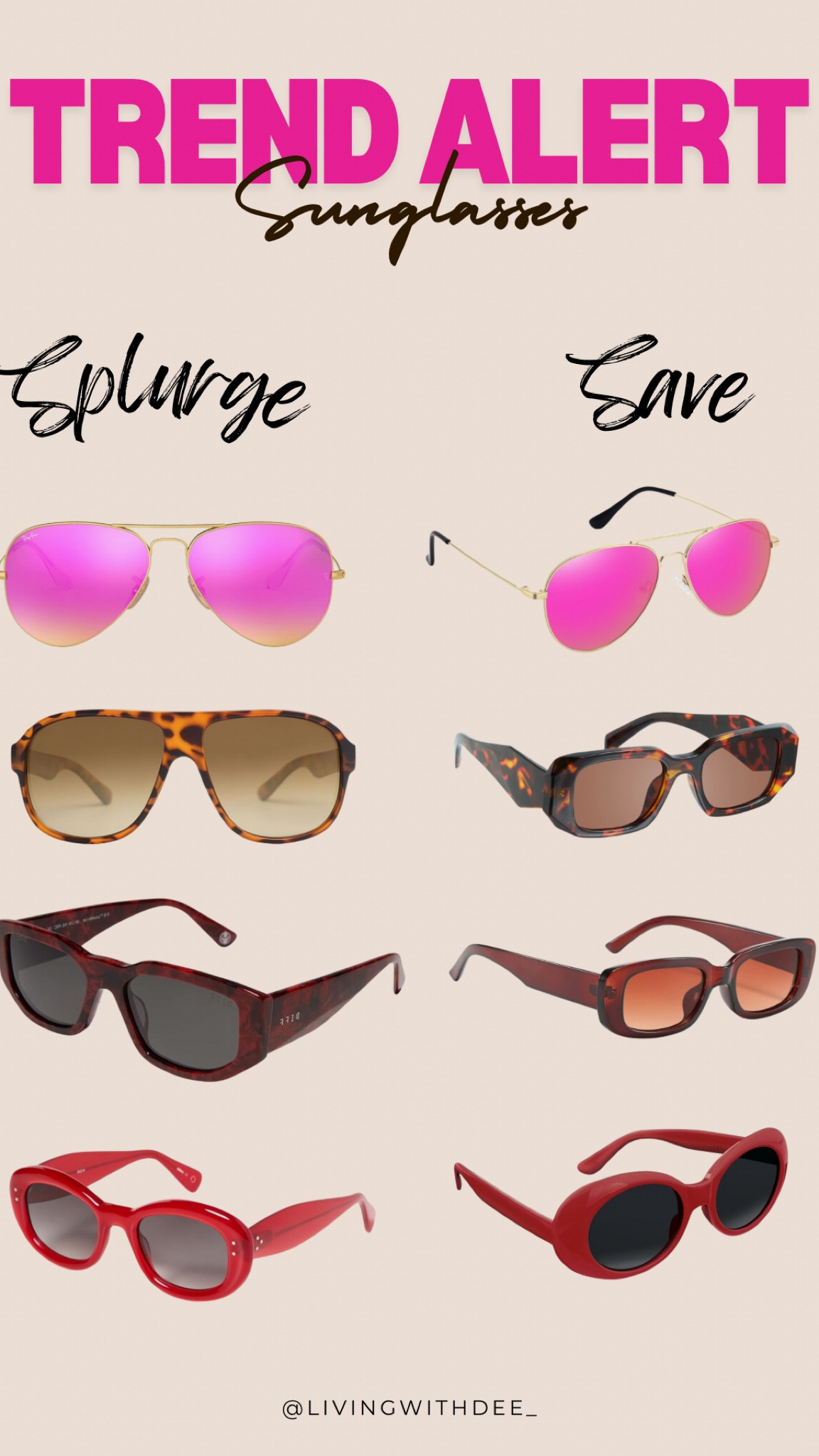 Splurge vs Save Sunglasses 🕶️ 

Amazon Finds | Aviator Glasses | Rectangle Glasses

#LTKFindsUnder50 #LTKSeasonal