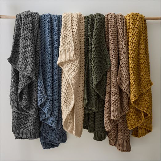 Chunky Cotton Knit Throw | West Elm (US)