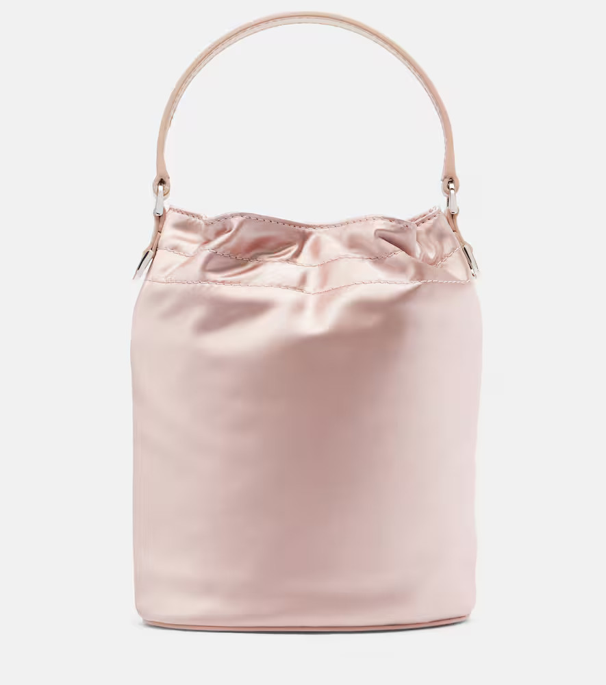 Staud Lila leather-trimmed satin bucket bag | Mytheresa (INTL)