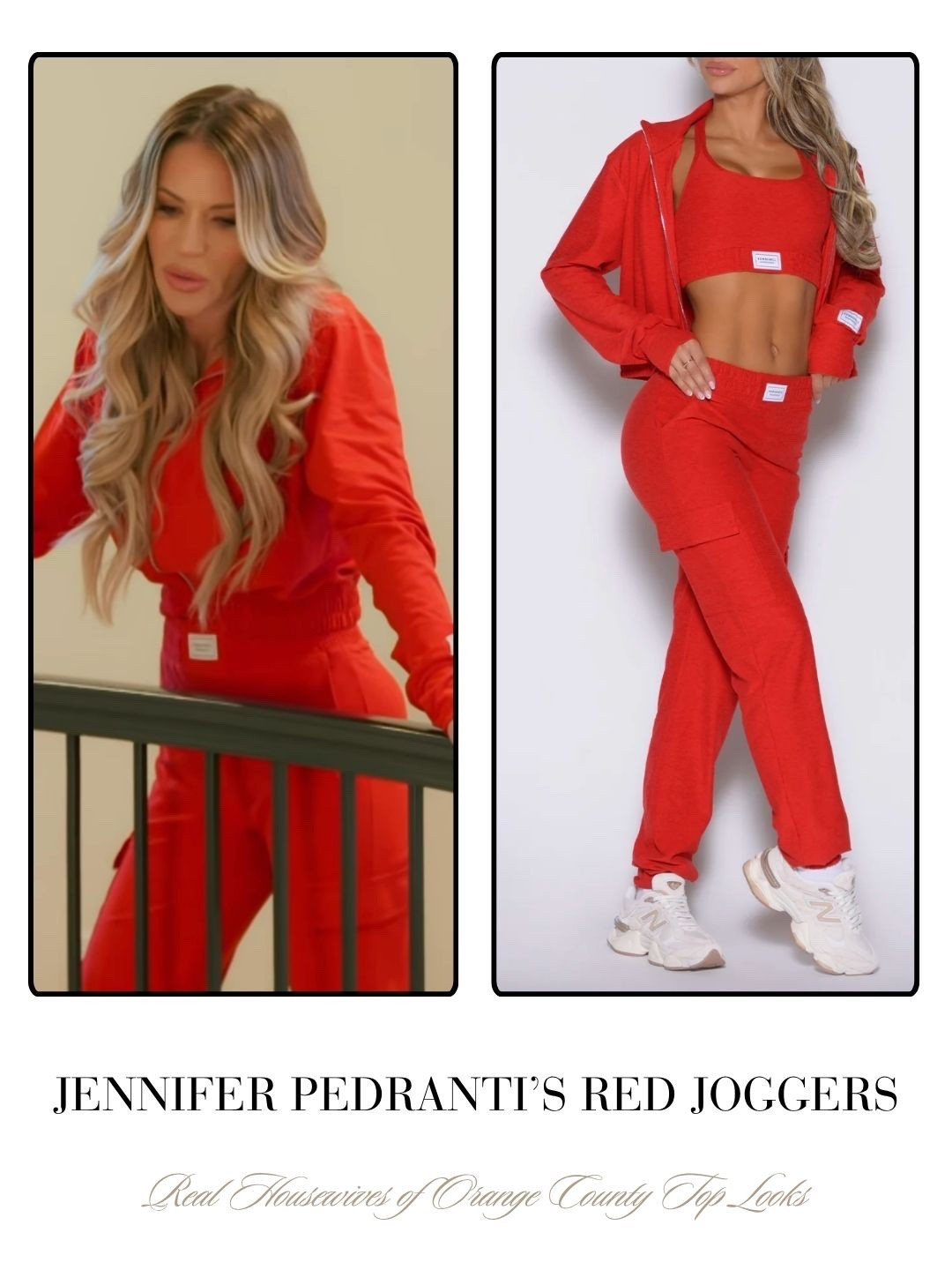 Jennifer Pedranti’s Red Joggers // Sold By Bombshell Sportswear