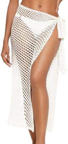 Women's Sarong Crochet Cover Ups Skirt Long Swim Cover Ups Skirt Bikini Bathing Suits Wraps for S... | Amazon (US)