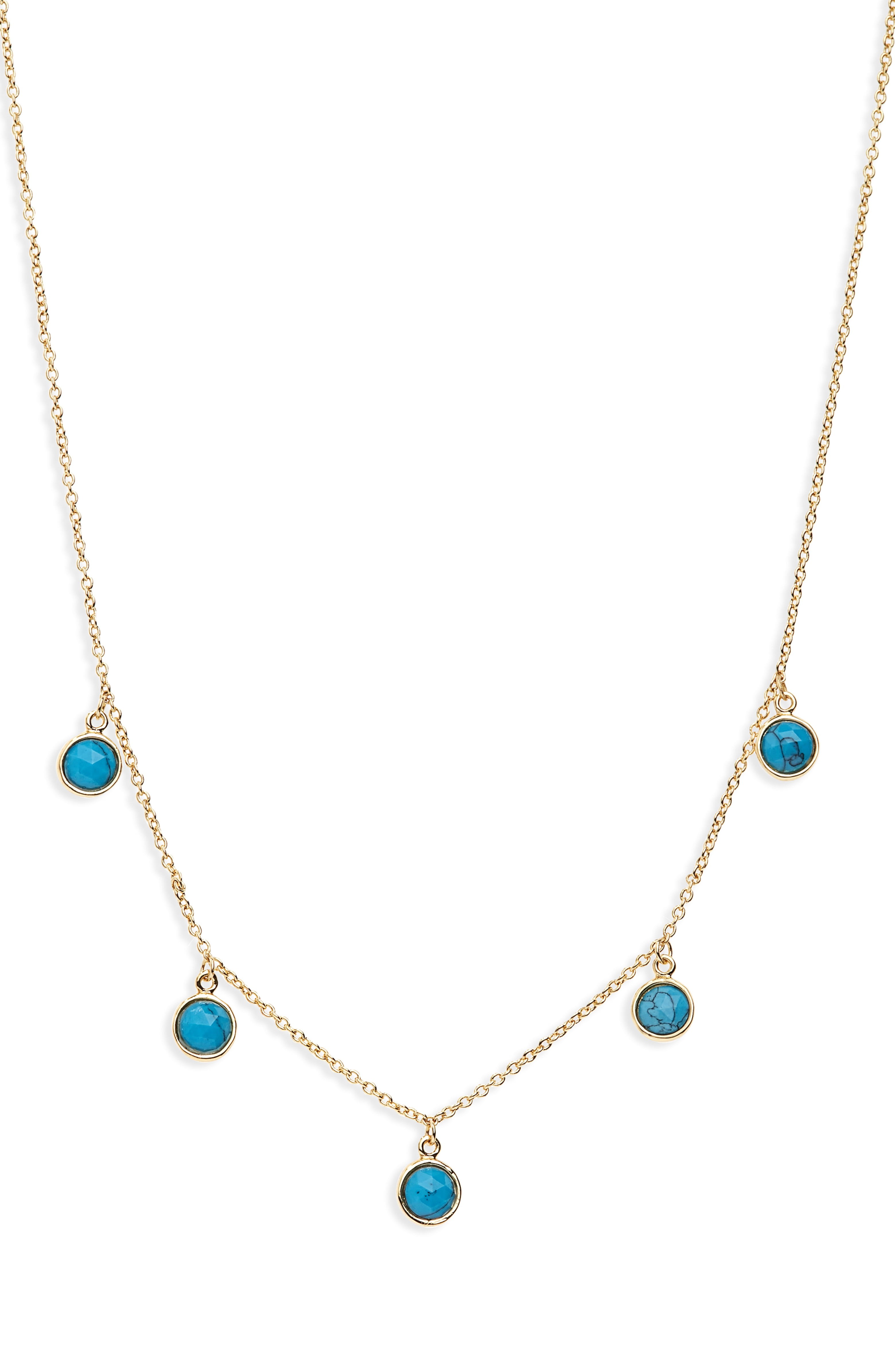 Olivia Adjustable Semiprecious Stone Station Necklace | Nordstrom