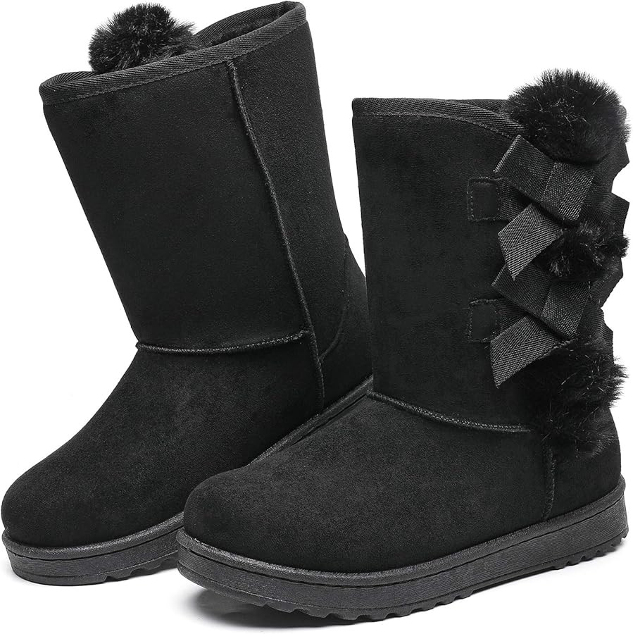 Witwatia Winter Snow Boots for Women Mid Calf Warm Fur Lined Boots Ladies Slip on Fashion Bootie | Amazon (US)