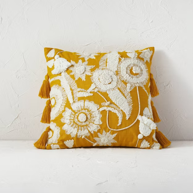Embroidered Floral Square Throw Pillow - Opalhouse™ designed with Jungalow™ | Target