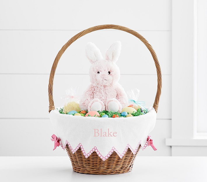 Embroidered Trim Large Easter Basket Liner | Pottery Barn Kids